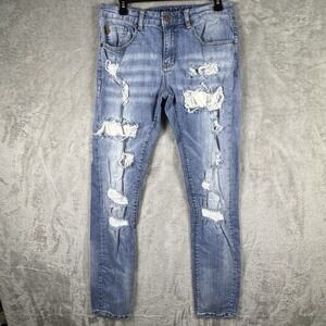 Grindhouse‎ Jeans Men's 30x32 Blue Denim Mid Rise Distressed Ripped Grunge
